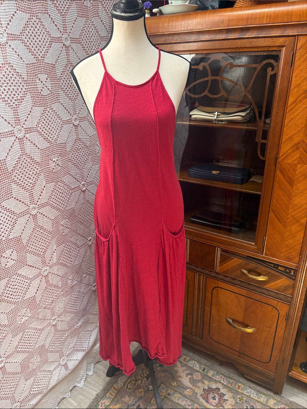 FP Beach by Free People Red Cotton Midi Dress – XS